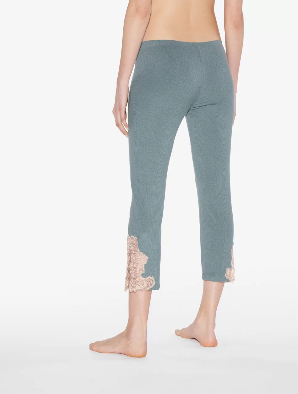 Pantalon côtelé en cachemire mélangé Sleepy Dream rehaussé de guipure « frastaglio »